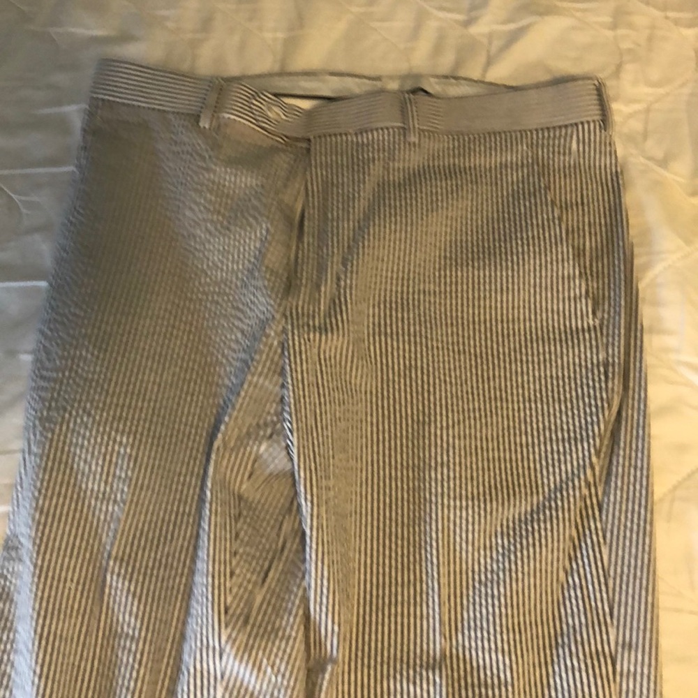 Greg Norman grey seersucker pants